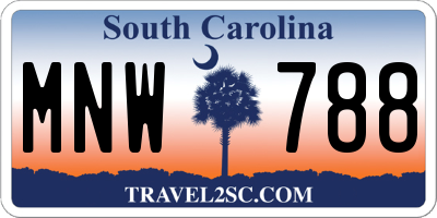SC license plate MNW788