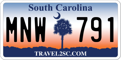 SC license plate MNW791