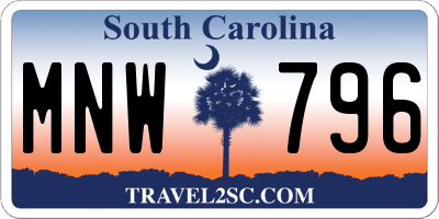 SC license plate MNW796