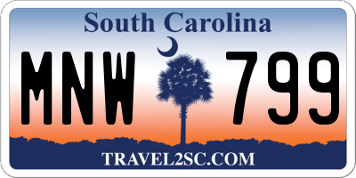 SC license plate MNW799