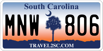 SC license plate MNW806