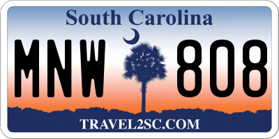 SC license plate MNW808
