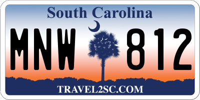 SC license plate MNW812