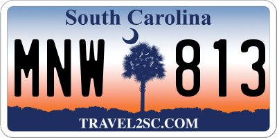 SC license plate MNW813