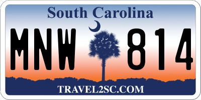 SC license plate MNW814