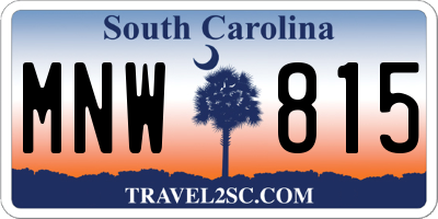 SC license plate MNW815