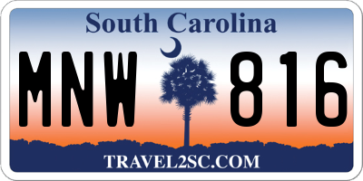 SC license plate MNW816