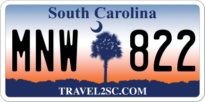 SC license plate MNW822