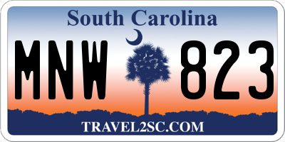 SC license plate MNW823