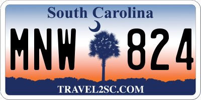 SC license plate MNW824