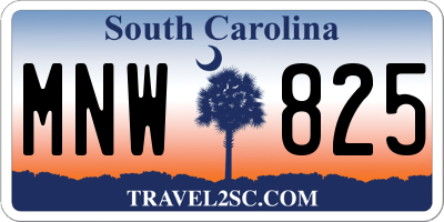 SC license plate MNW825