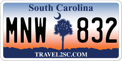 SC license plate MNW832