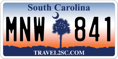 SC license plate MNW841