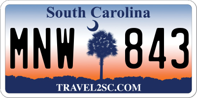 SC license plate MNW843