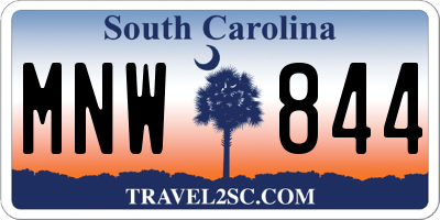 SC license plate MNW844