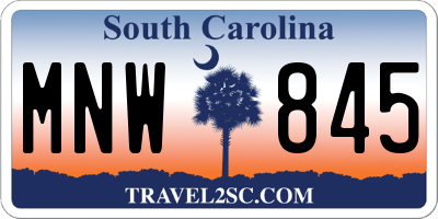 SC license plate MNW845