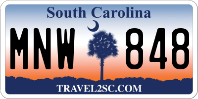 SC license plate MNW848