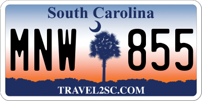 SC license plate MNW855