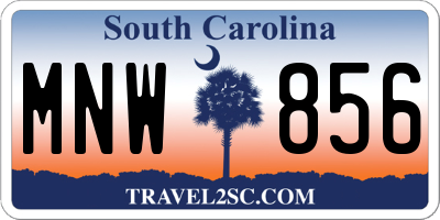 SC license plate MNW856
