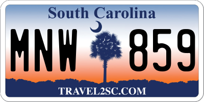 SC license plate MNW859