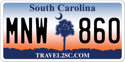 SC license plate MNW860