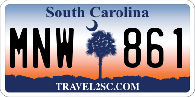 SC license plate MNW861