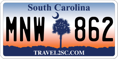 SC license plate MNW862