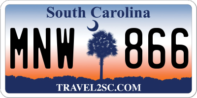 SC license plate MNW866