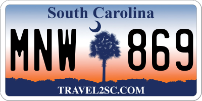 SC license plate MNW869