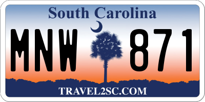 SC license plate MNW871