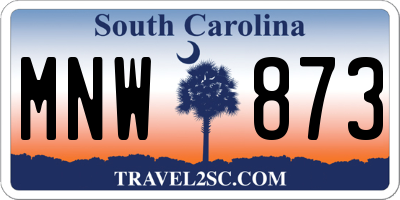 SC license plate MNW873