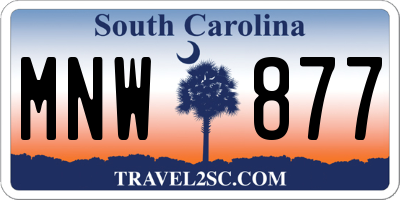 SC license plate MNW877