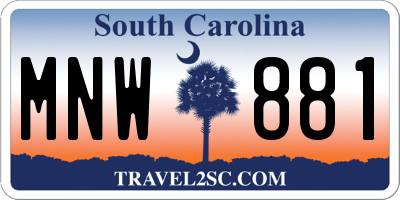 SC license plate MNW881