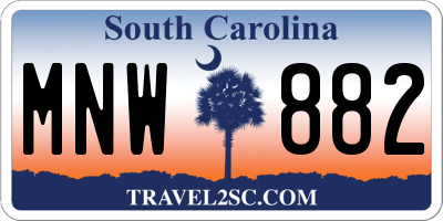 SC license plate MNW882