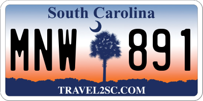 SC license plate MNW891