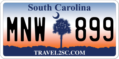 SC license plate MNW899