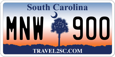 SC license plate MNW900