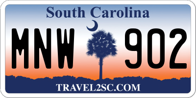 SC license plate MNW902