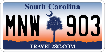 SC license plate MNW903