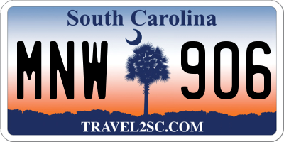 SC license plate MNW906