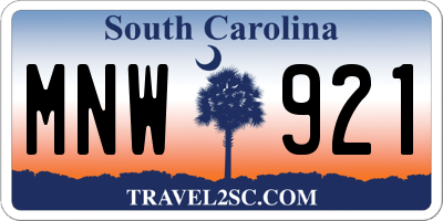 SC license plate MNW921