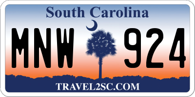 SC license plate MNW924