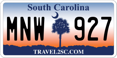 SC license plate MNW927