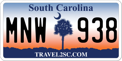 SC license plate MNW938