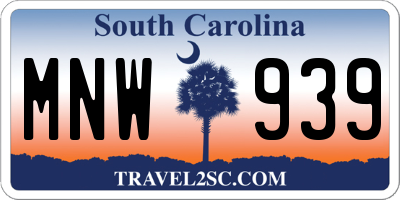 SC license plate MNW939