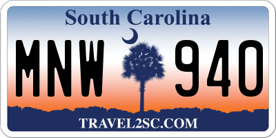 SC license plate MNW940