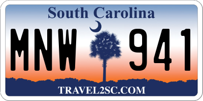 SC license plate MNW941