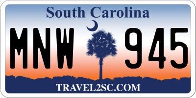 SC license plate MNW945