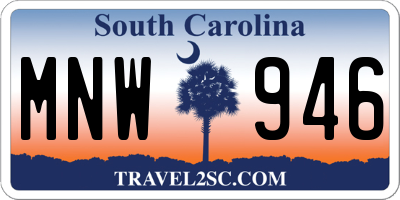 SC license plate MNW946