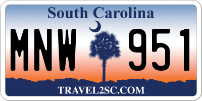 SC license plate MNW951